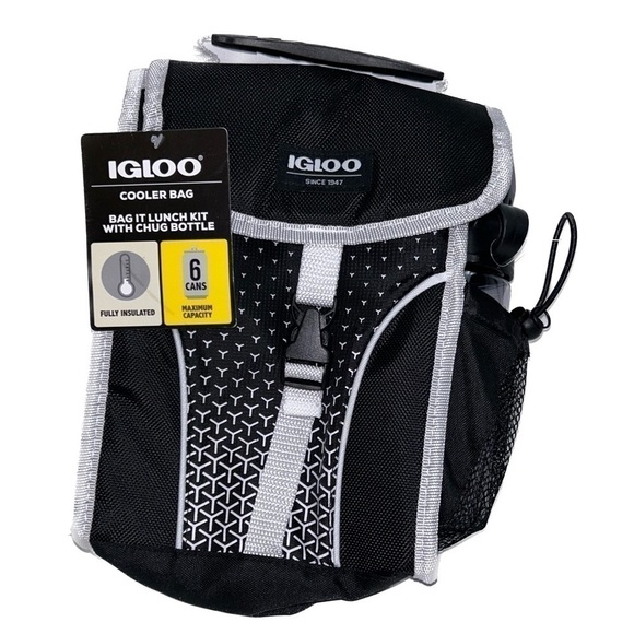IGLOO Cooler Lunch Bag and Free Chug Bottle Insulated Top Handle Carrier Snap - Picture 1 of 10
